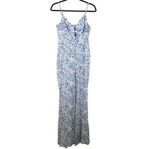 Anthropologie Hutch Jumpsuit Ditsy Daisy Floral Blue White Small